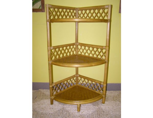 Ratan-klub  Ratanová rohová police 3 patra - světlá Ratan-klub