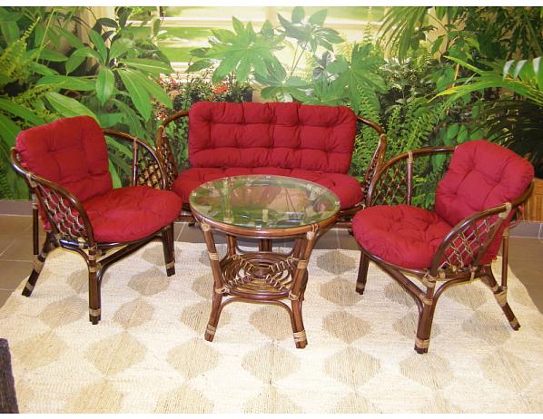 Ratan-klub  Ratanová sedací souprava BAHAMA 2+1+1 tmavá Ratan-klub