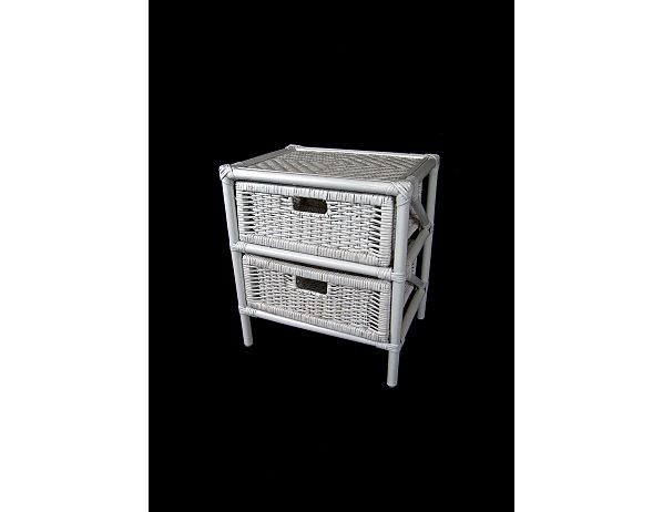 Ratan-klub  Ratan ratanový prádelník 2 zásuvky - bílý ratan Ratan-klub