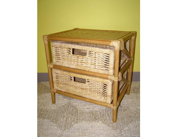 Ratanový prádelník 2 zásuvky-světlý Ratan-klub