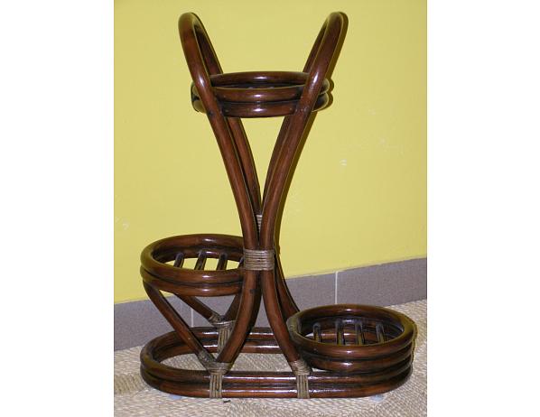 Ratanový stojan na 3 květiny-tmavý Ratan-klub