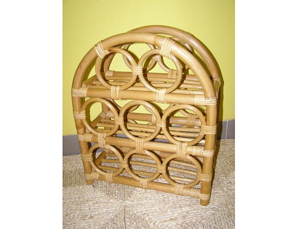 Ratanový stojan na 8 lahví vína-světlý Ratan-klub