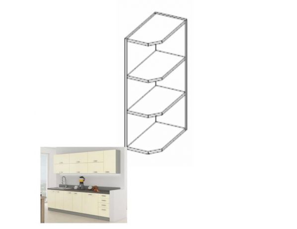 TEMPO KONDELA  Rohová skříňka s policemi