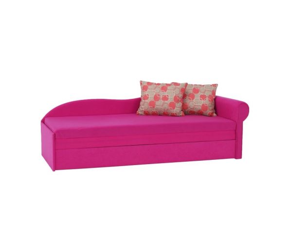 TEMPO KONDELA  Růžová rozkládací pohovka AGA D