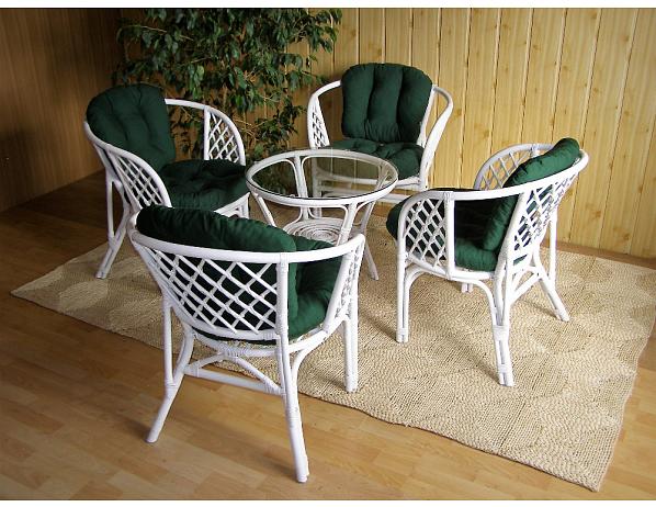Ratan-klub  Sedací souprava BAHAMA 4+1 - bílý ratan Ratan-klub