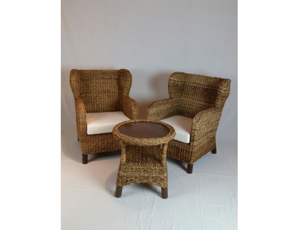 Ratan-klub  Sedací souprava CHARLESTON - banánový list Ratan-klub