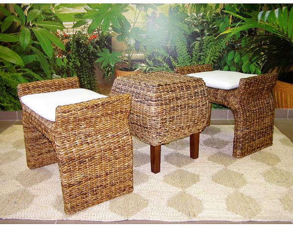 Ratan-klub  Sedací souprava GALLA - banánový list Ratan-klub