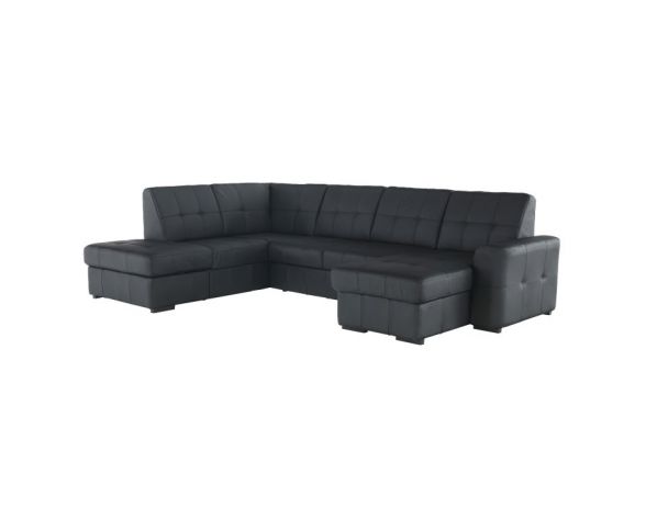 TEMPO KONDELA  Rozkládací rohová sedací souprava ve tvaru U s úložným prostorem