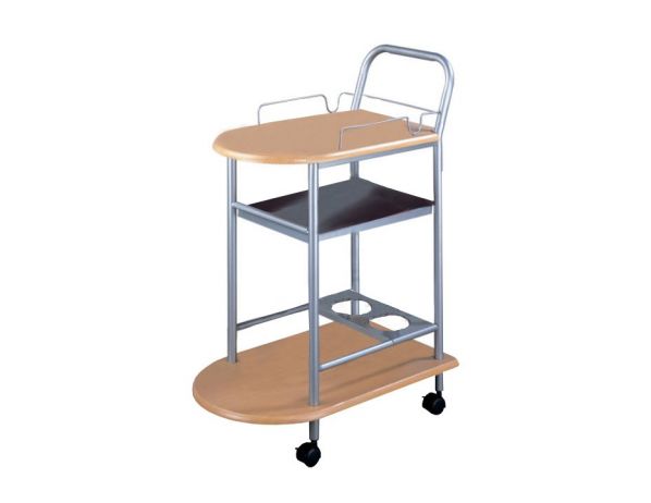 TEMPO KONDELA  LIMA servírovací stolek buk/stříbrný TEMPO KONDELA