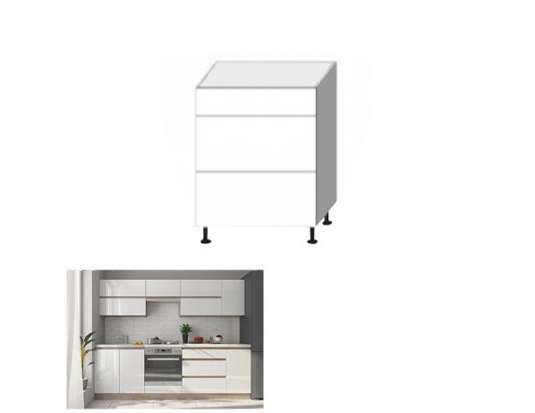 TEMPO KONDELA  Skříňka dolní třízásuvková