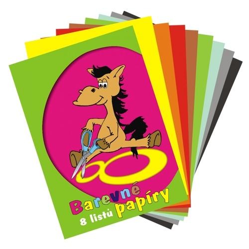 Složka barevných papíru A4 8 listů Papermax-cz