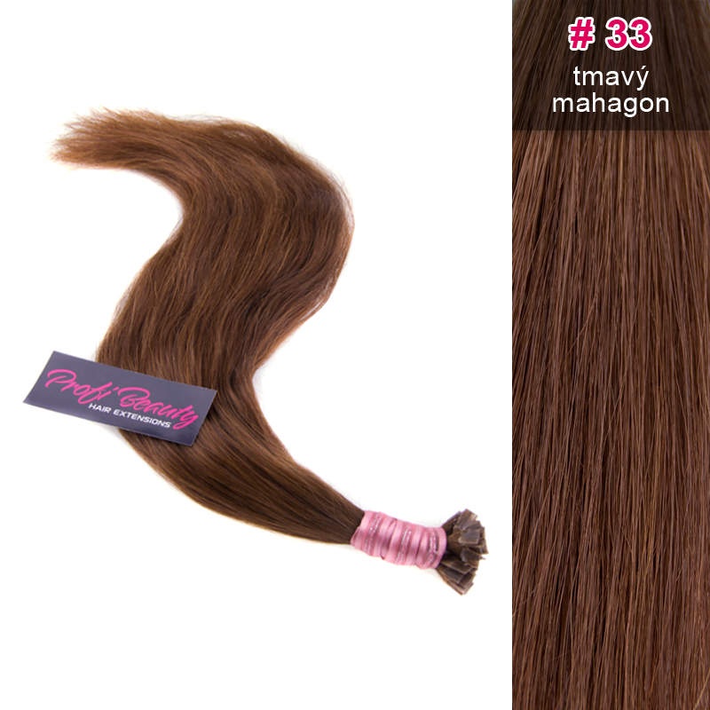 Středoevropské vlasy - barvené - tmavý mahagon - 33 ProfiBeauty-cz