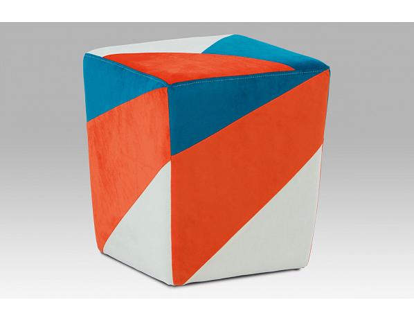 Artium  Taburet oranžová / modrá / krémová Artium