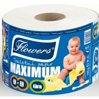 Toaletní papír Flowers 1000 útržků bílý 36 ks/balení Papermax-cz
