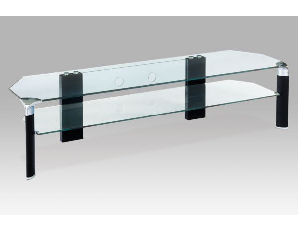 Artium  TV stolek černé nohy / čiré sklo Artium