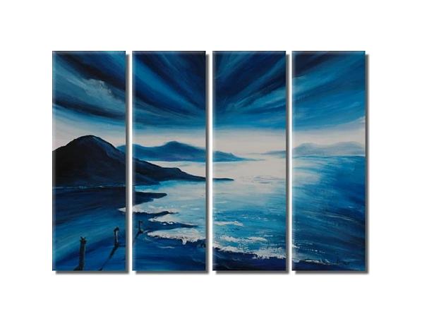 Vícedílné obrazy - Modrá pláž 100PA