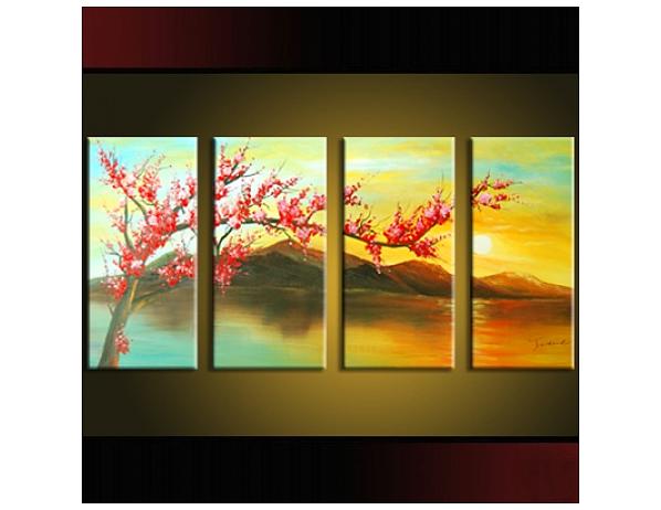 Vícedílné obrazy - Větev nad jezerem 100PA