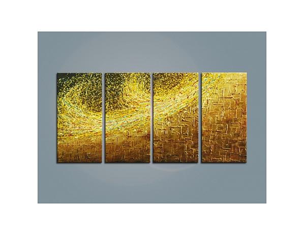 Vícedílné obrazy - Zlato 100PA