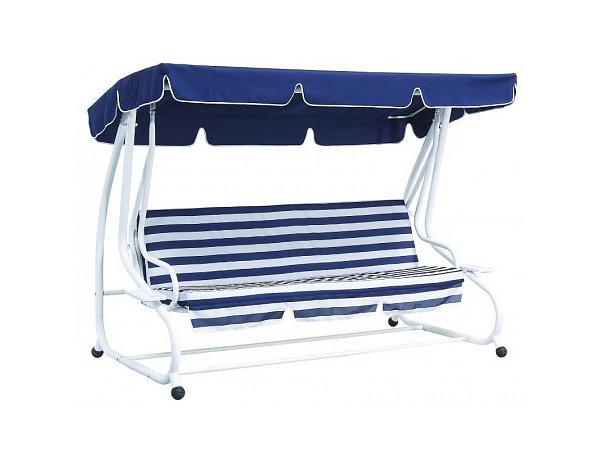 Zahradní houpačka De Luxe modro-bílá Rojaplast