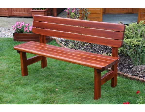 Zahradní lavice Rovná s opěrkou Zahradní nábytek – Michal Liška