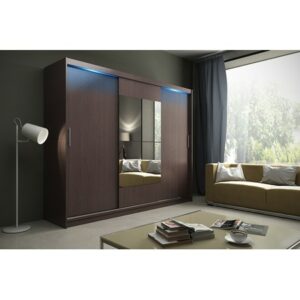 Kvalitná šatníková skriňa KOLA 1 wenge 250 cm KOLA