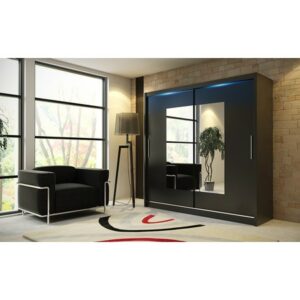 Kvalitná šatníková skriňa KOLA 6 čierna 180 cm KOLA