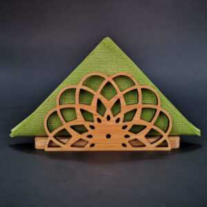 AMADEA Dřevěný stojánek na ubrousky ve tvaru mandaly