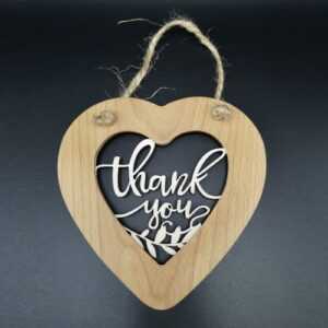 AMADEA Dřevěné srdce s vkladem - Thank you