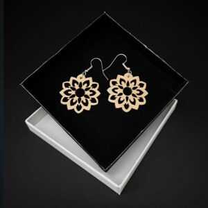 AMADEA Dřevěné náušnice ve tvaru mandaly