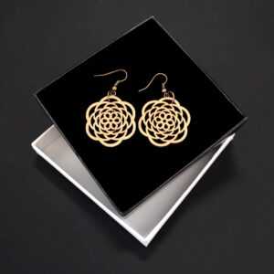 AMADEA Dřevěné náušnice květ