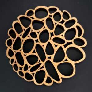 AMADEA Dřevěný podtácek kulatý ve tvaru oblázků