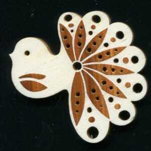 AMADEA Dřevěná ozdoba s potiskem ptáček 6 cm Bedario-cz