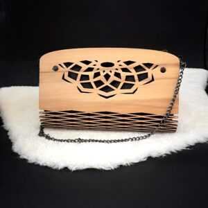 AMADEA Dřevěná kabelka černá - mandala 25 cm Bedario-cz