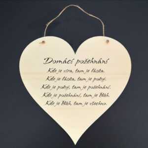 AMADEA Dřevěné srdce s nápisem Domácí požehnání...