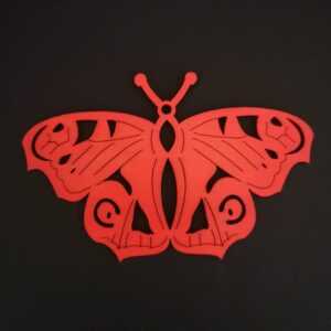 AMADEA Dřevěná ozdoba motýl červený 10 cm Bedario-cz