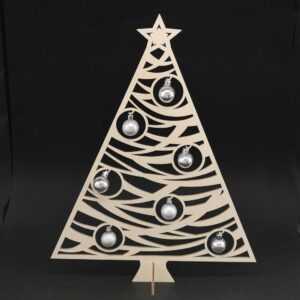 AMADEA Dřevěný 3D stromek s kuličkami