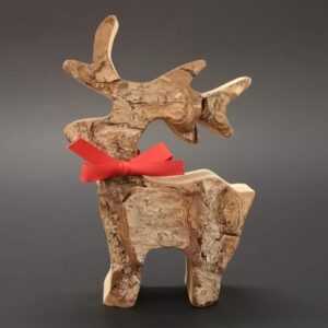 AMADEA Dřevěný jelen s kůrou