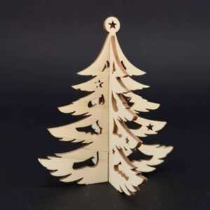 AMADEA Dřevěný 3D stromek 8 cm Bedario-cz