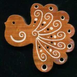 AMADEA Dřevěná ozdoba s potiskem ptáček 6 cm Bedario-cz