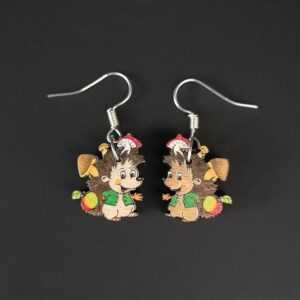 AMADEA Dřevěné náušnice ježek