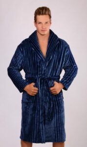 Pánsky župan so šálovým golierom Oliver - tmavě modrá; M Gazzaz