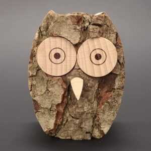AMADEA Dřevěná sova s kůrou