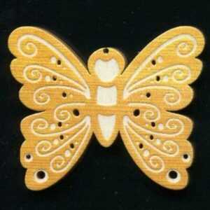 AMADEA Dřevěná ozdoba s potiskem motýl 6 cm Bedario-cz