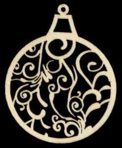 AMADEA Dřevěná ozdoba koule s ornamentem 8 cm Bedario-cz