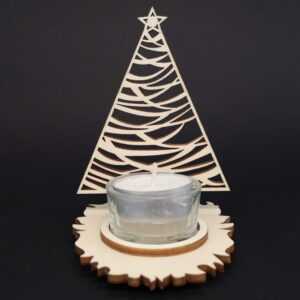 AMADEA Dřevěný svícen stromek