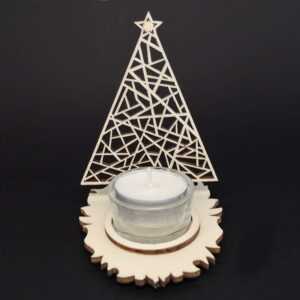 AMADEA Dřevěný svícen stromek