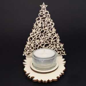 AMADEA Dřevěný svícen stromek