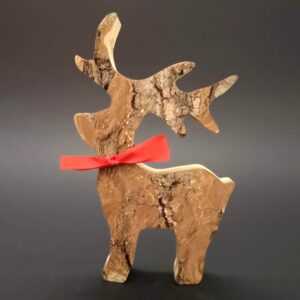 AMADEA Dřevěný jelen s kůrou