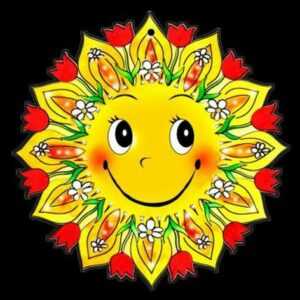 AMADEA Dřevěná ozdoba barevná slunce s tulipány 9 cm Bedario-cz