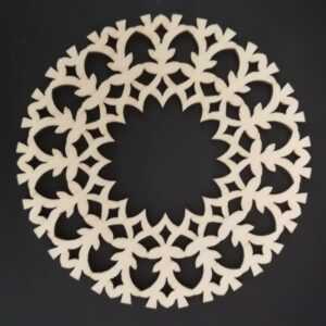 AMADEA Dřevěná ozdoba květinový ornament 10 cm Bedario-cz